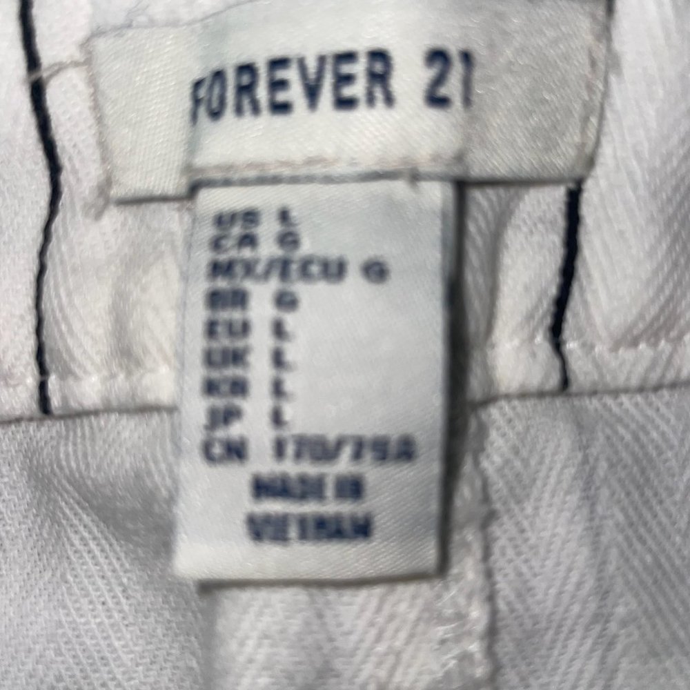 Forever 21 White/Black Striped Skirt Size Large - Picture 3 of 3